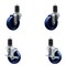 Service Caster 4'' Solid Poly Wheel Swivel 1-5/8'' Expanding Stem Caster Set 2 Brakes, 4PK SCC-EX20S414-SPUS-2-TLB-2-158 - alternate 1